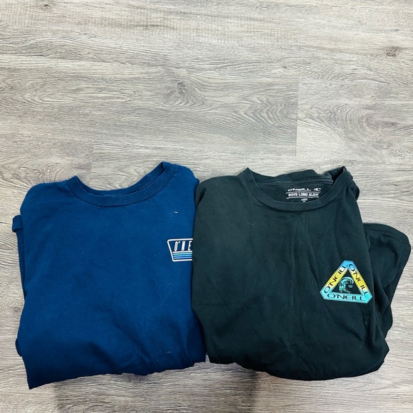 2 piece bundle O'Neill Kids Black and Navy Long Sleeve Tees Size Large - Picture 1 of 12